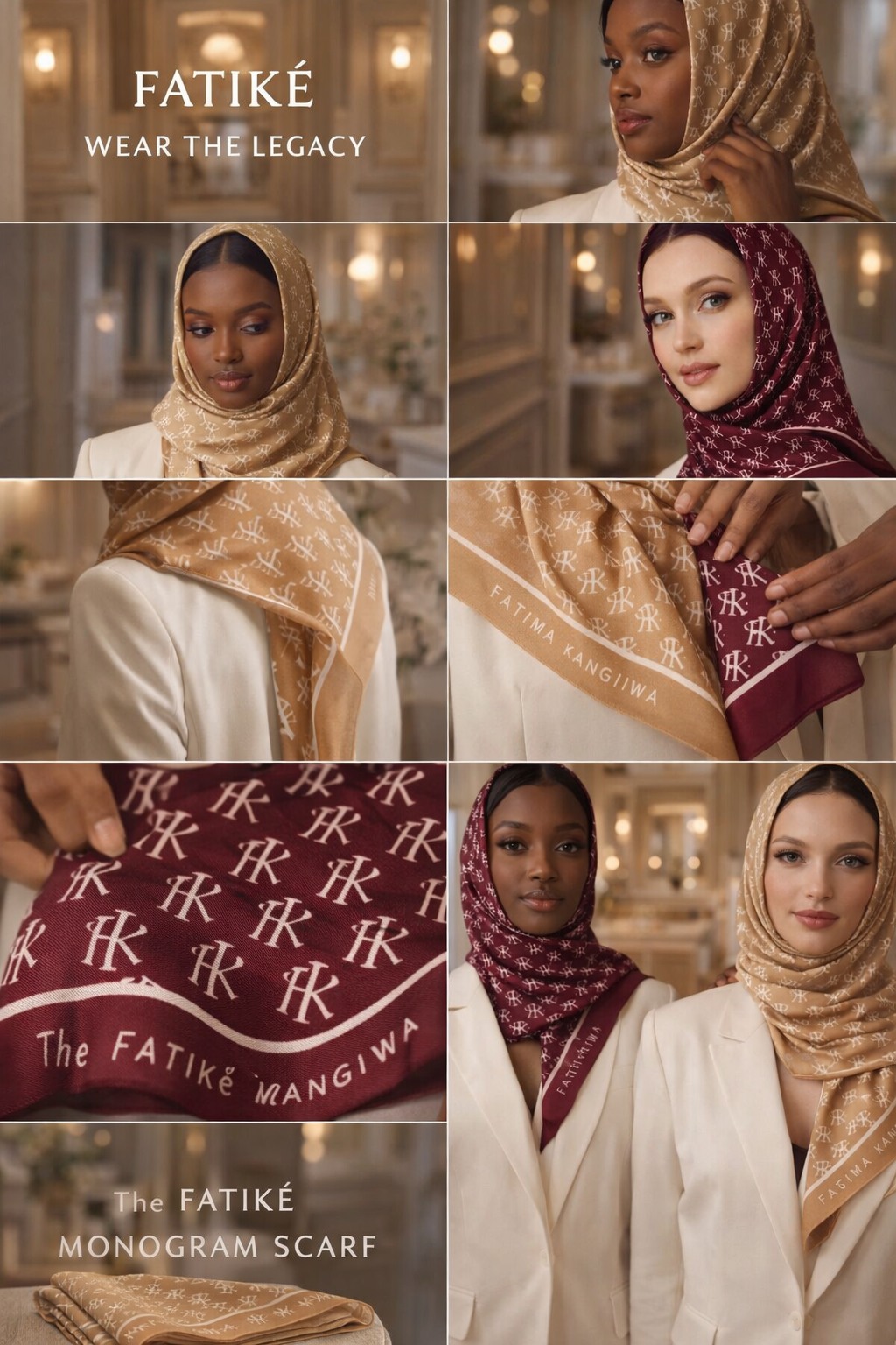 FIK monogram scarf